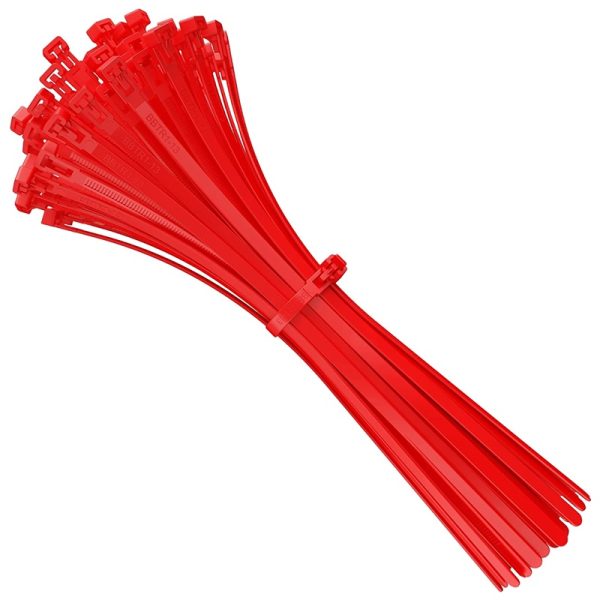 Fascette In Plastica Uso Professionale 3.6 x 140 | Colore Rosso (25Pzz)