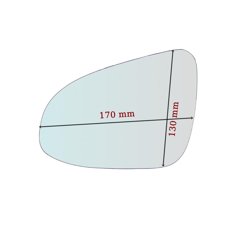 Vetro Specchio Retrovisore Lato DX-Passeggero Per Citroen C1 II (PA) dal 2014>