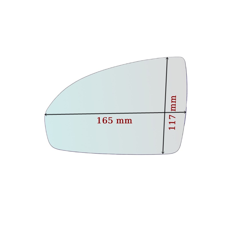 Vetro Specchio Retrovisore Lato Guidatore Per Smart ForTwo II (451) dal 2007>
