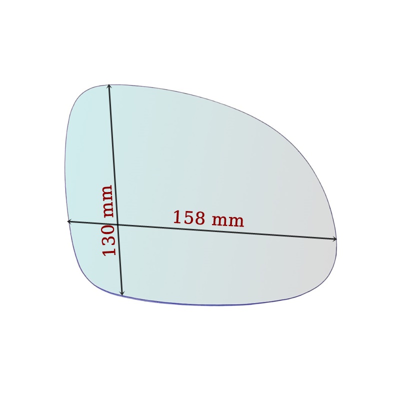 Vetro Specchio Retrovisore Lato SX-Guidatore Per VW Tiguan I (5N) dal 2007-2016