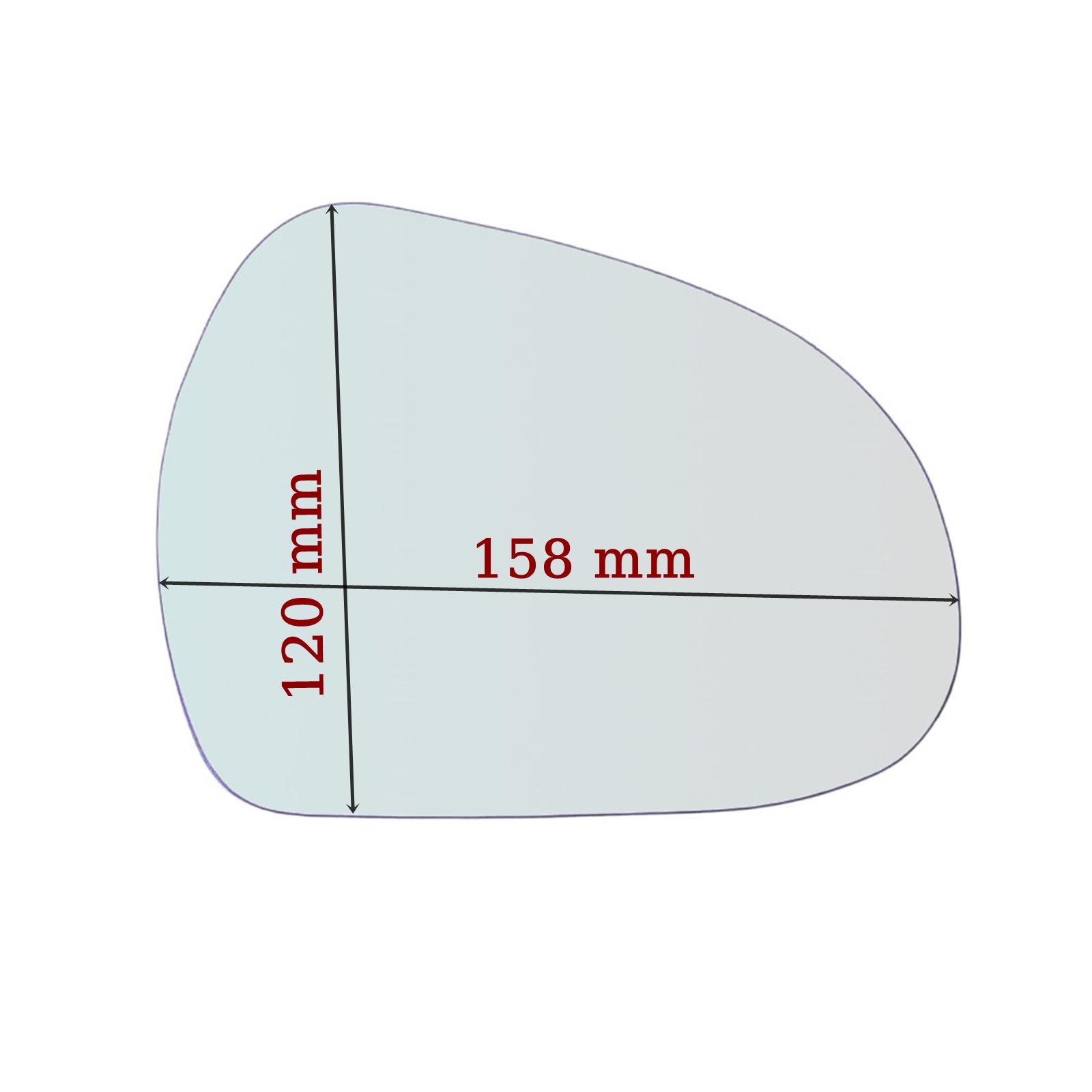 Vetro Specchio Retrovisore Lato Guidatore Per Peugeot 207 dal 2006>