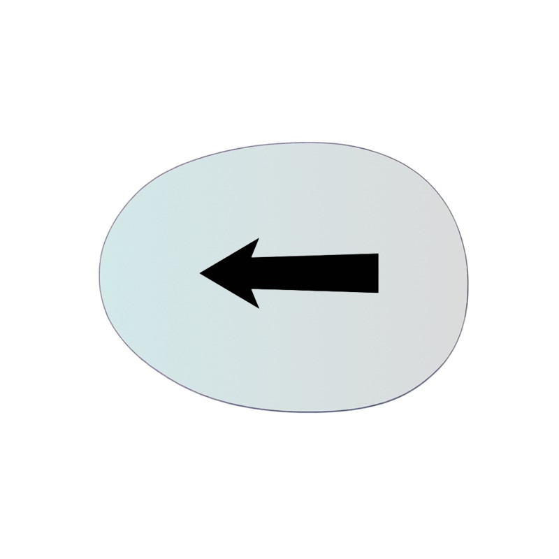 Vetro Specchio Retrovisore Lato Guidatore Per Peugeot 107 dal 2005>