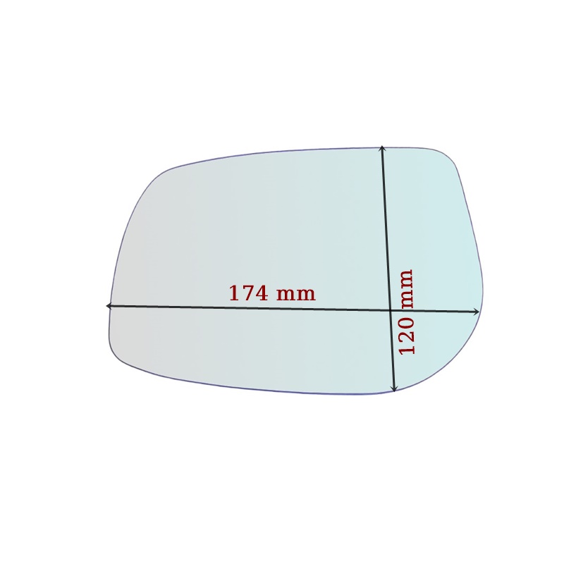 Vetro Specchio Retrovisore Lato SX-Guidatore Per Toyota Auris I (E15) dal 2006-2012