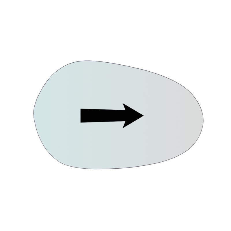 Vetro Specchio Retrovisore Lato DX-Passeggero Per Lancia Ypsilon solo 2003-2008