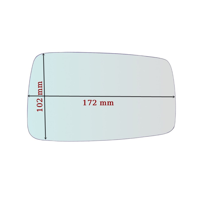Vetro Specchio Retrovisore Lato Passeggero Per Seat Toledo I (1L) dal 1991-1999