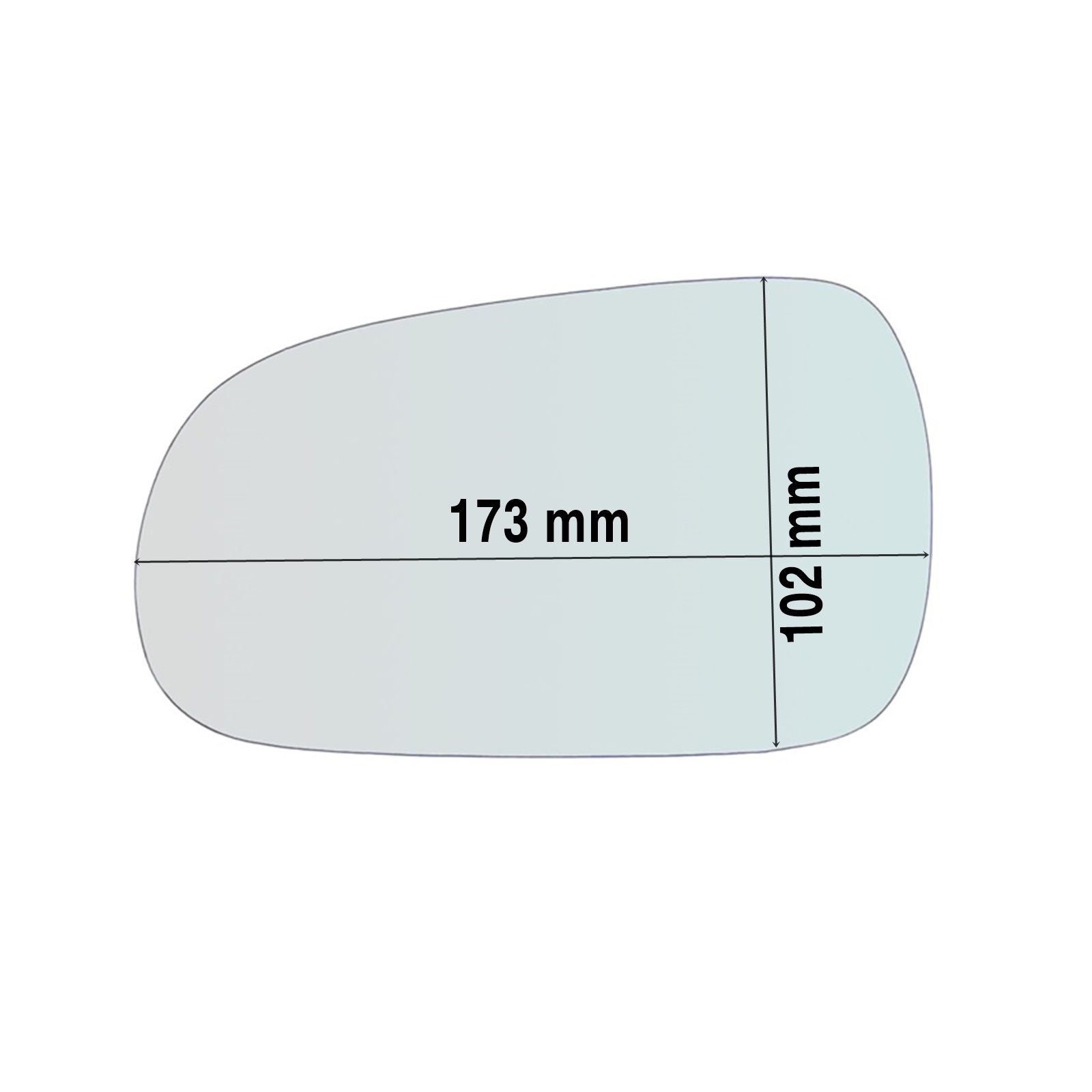 Vetro Specchio Retrovisore Lato SX-Guidatore Per Honda Logo dal 1996>