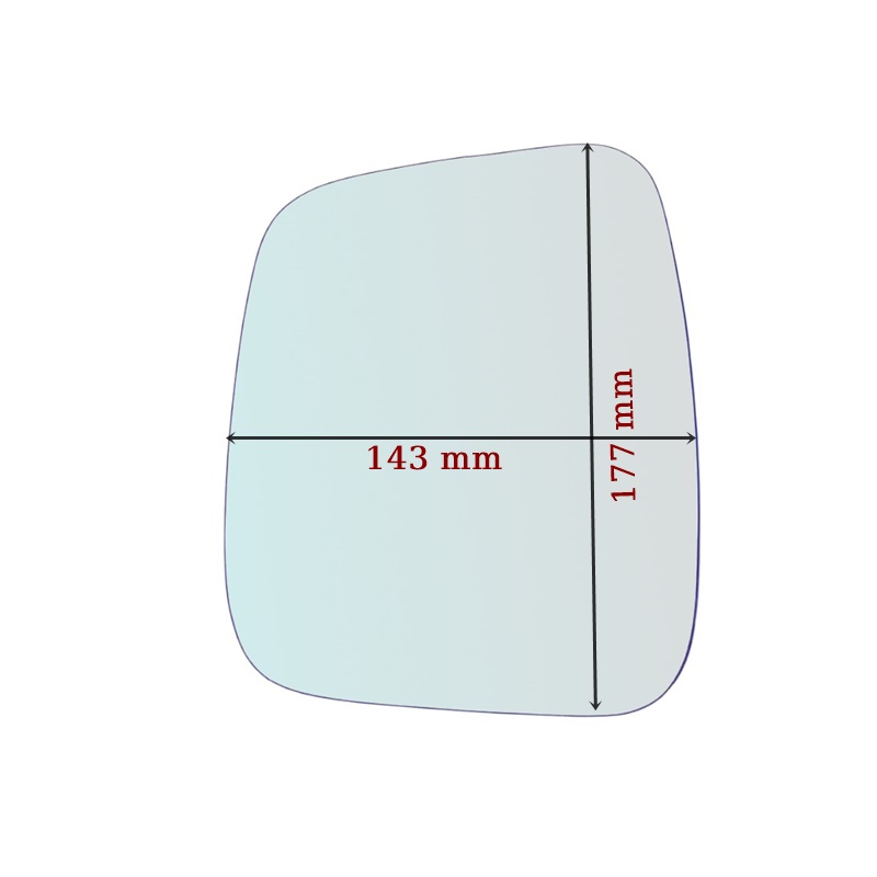 Vetro Specchio Retrovisore Lato Passeggero Per Fiat Fiorino II (225) 2007>