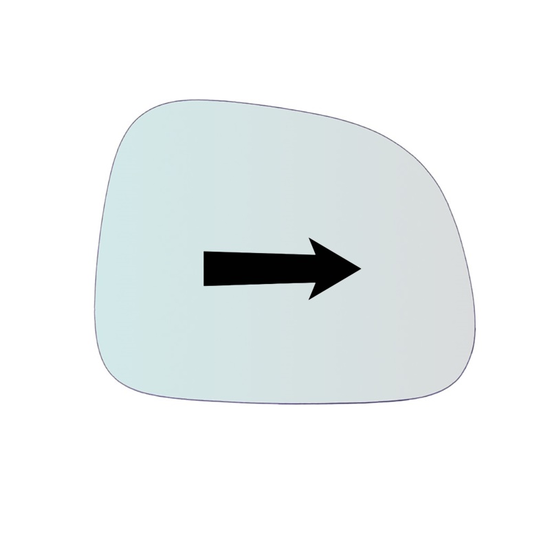 Vetro Specchio Retrovisore Lato Passeggero Per Fiat Panda II (169) solo dal 2008> (Specchio piu Grande)