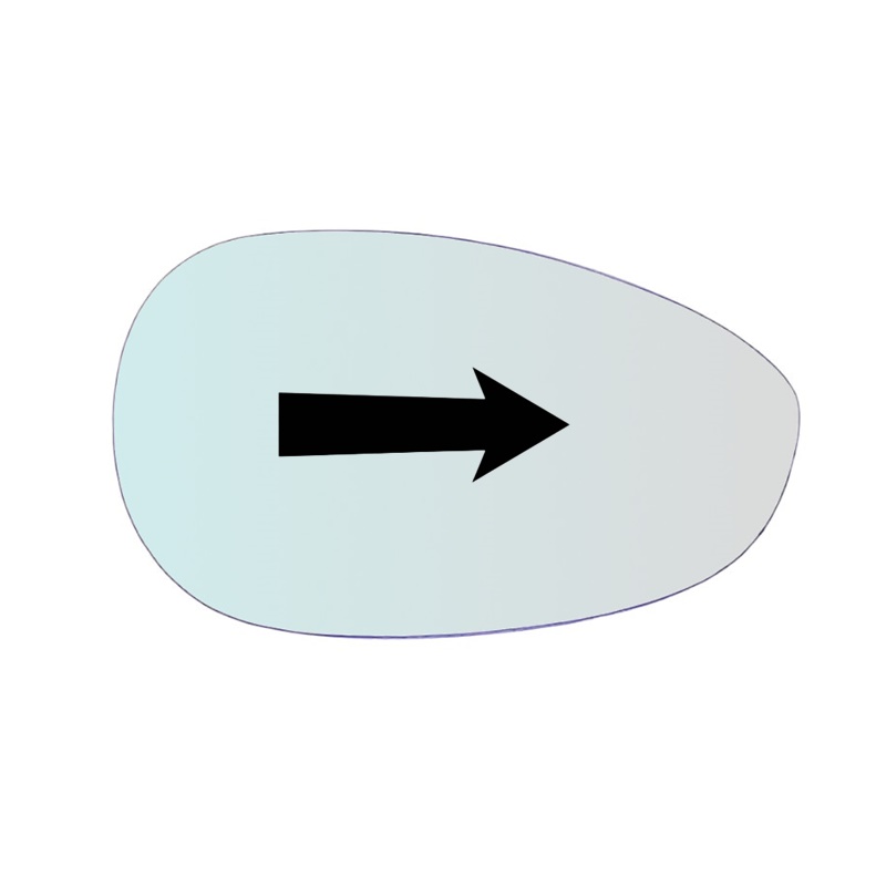 Vetro Specchio Retrovisore Lato DX-Passeggero Per Abarth 500 dal 2008>