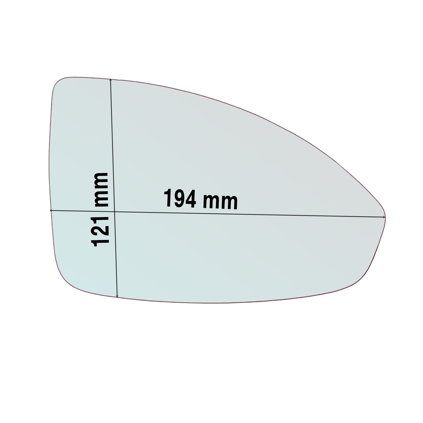 Vetro Specchio Retrovisore Lato DX-Passeggero Per Chevrolet Cruze (J300) dal 2009>