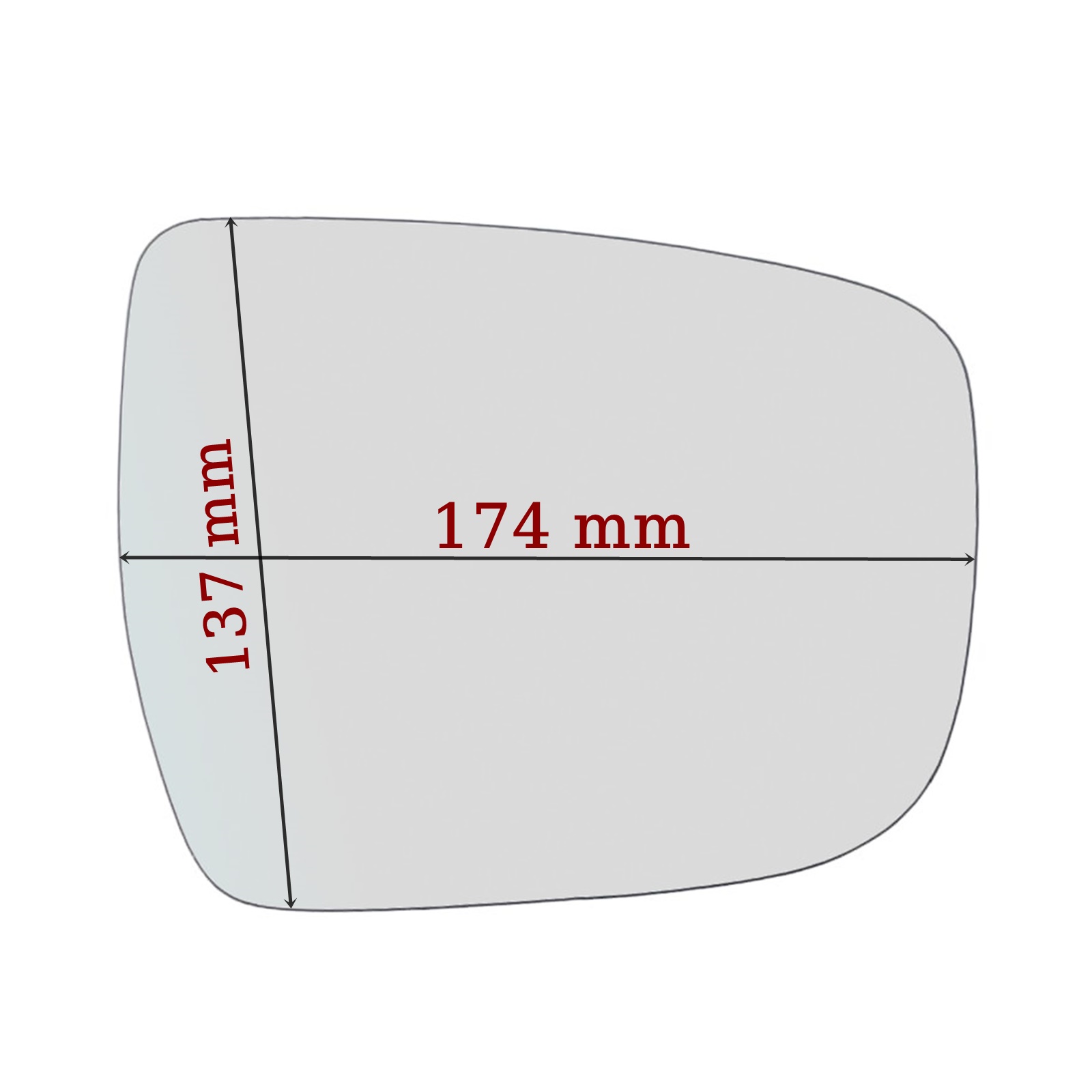 Vetro Specchio Retrovisore Lato DX-Passeggero Art-V291-R