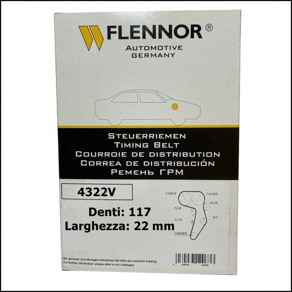 4322V Flennor Cinghia Distribuzione Volvo S40 | V50 | Ford Fiesta | Focus | Fusion | Puma | Mazda 121
