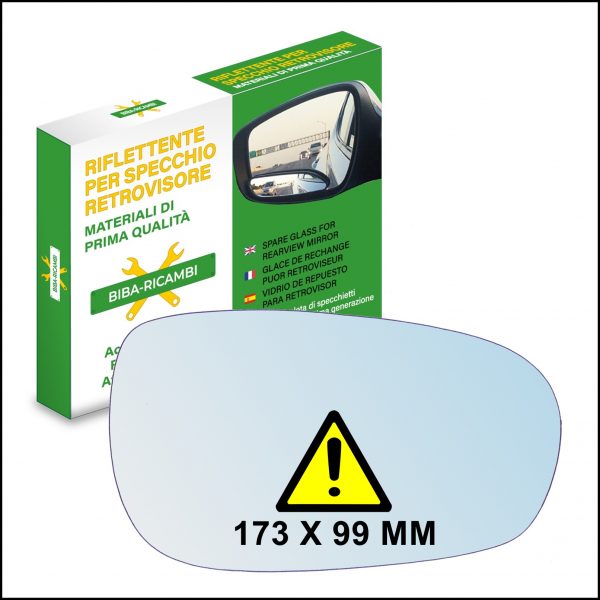 Vetro Specchio Retrovisore Asferico Lato SX Compatibile Per Peugeot 607 dal 2000>