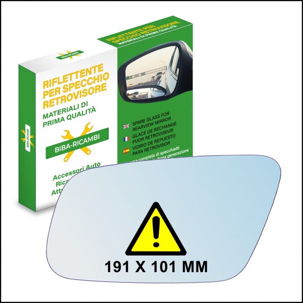 Vetro Specchio Retrovisore Azzurrato Asferico DX Compatibile Per Audi A3 (8L1) Restyling