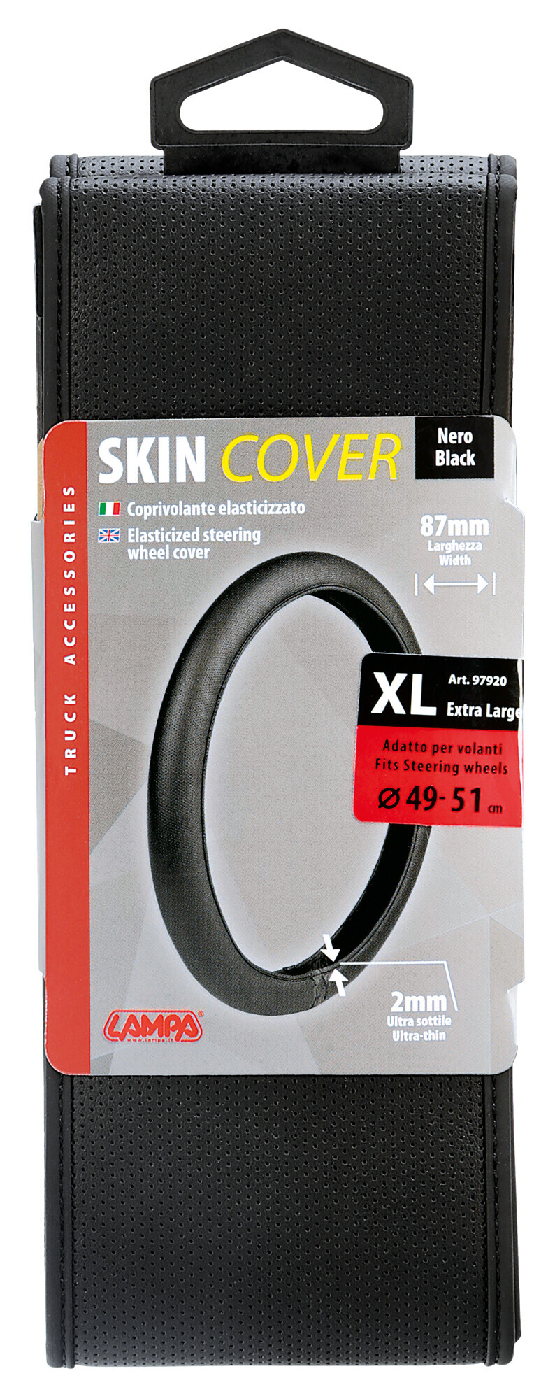 Skin-cover, coprivolante elasticizzato in skeentex – nero – xl – ø 49/51 cm