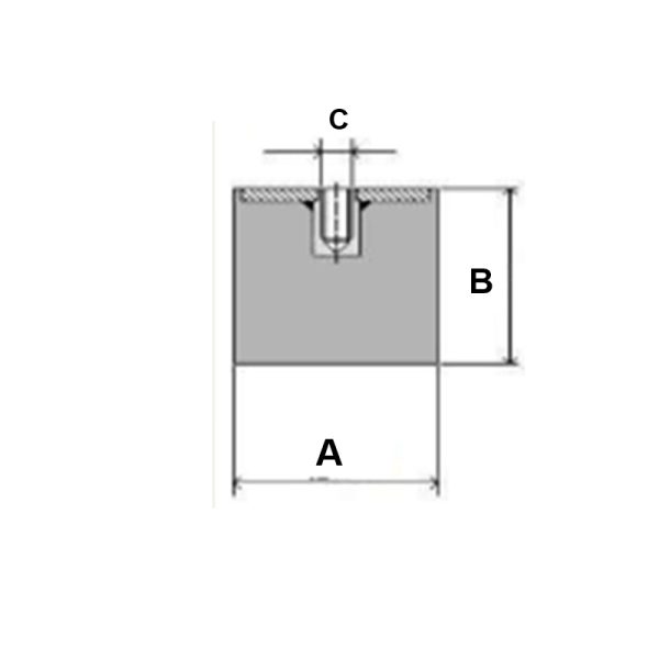 Supporto antivibrante cilindrico in gomma piede-femmina | 30×40 | M8