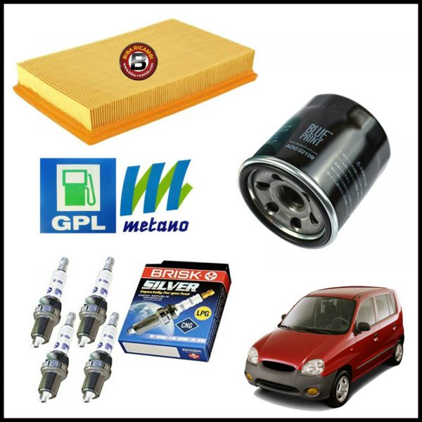 Kit Tagliando Filtri | Candele Per Hyundai Atos 1.100 43kw/58cv dal 2003>