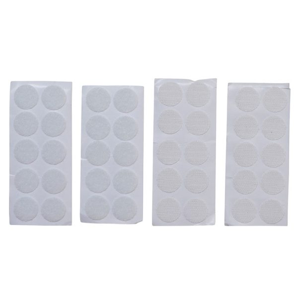 Assortimento 40 Pezzi Dischetti Adesivi Velcrati Colore Bianco art.BGS80555