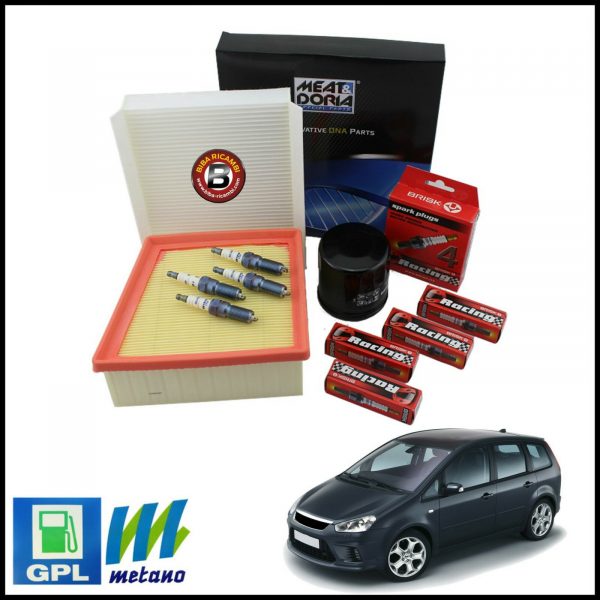 Kit Tagliando Filtri | Candele Per Ford C-Max 1.600 LPG 74kw/100cv dal 2007>