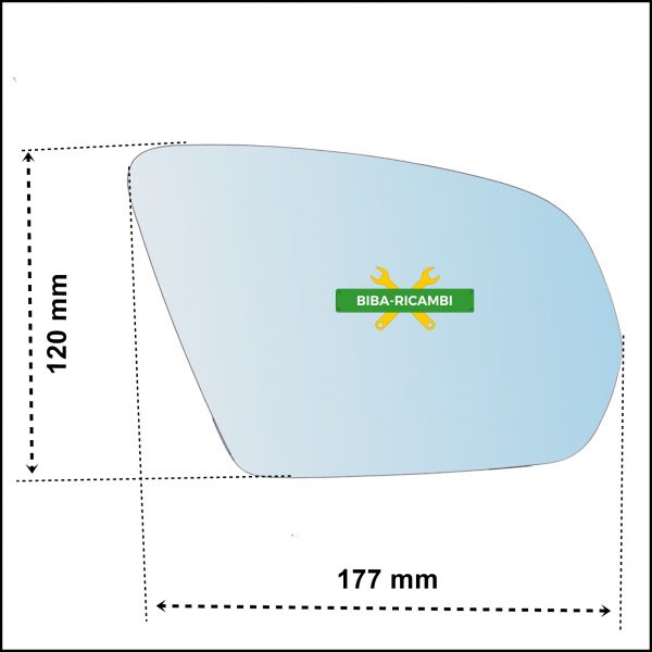 Vetro Specchio Retrovisore Asferico Lato SX Compatibile Per MB Classe A (W176) dal 2018>