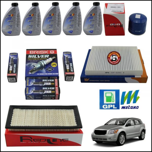 Kit Tagliando Olio | Filtri | Candele Per Dodge Caliber 1.800 GPL 110kw/150cv dal 2006>