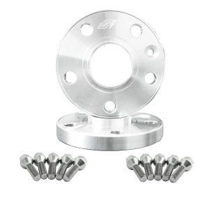 2 distanziali alluminio 15mm 5×112 mozzo 66,6 con bulloneria