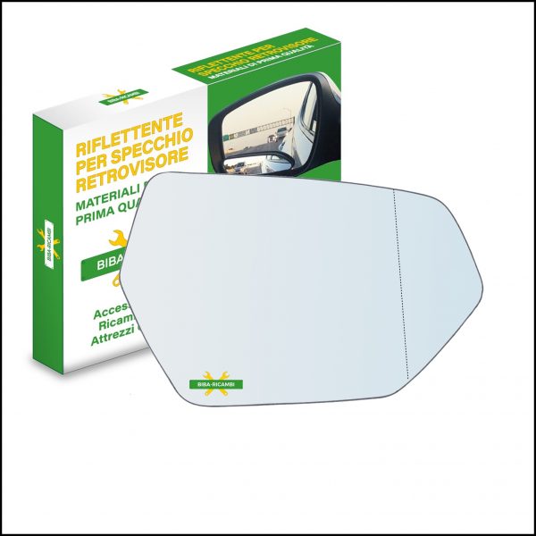 Vetro Specchio Retrovisore Cromato Asferico Lato Dx-Passeggero Per Cupra Leon IV (KL) dal 2020>
