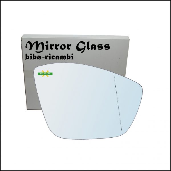 Vetro Specchio Retrovisore Cromato Asferico Lato Dx-Passeggero Per Citroen C3 III (SX) dal 2016>