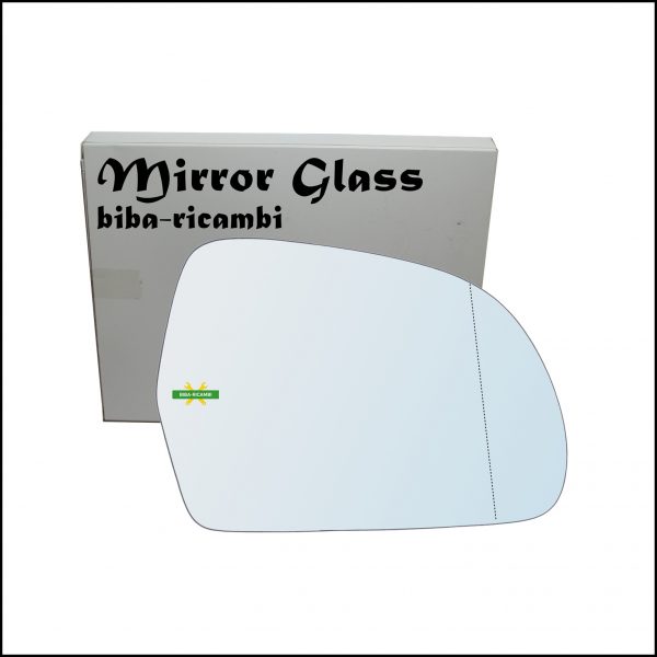 Vetro Specchio Retrovisore Cromato Asferico Lato Dx-Passeggero Per Skoda Superb II (3T) dal 2008-2015