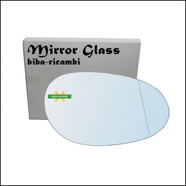 Vetro Specchio Retrovisore Asferico Lato Dx-Passeggero Per Smart ForTwo I (450) dal 2004-2007