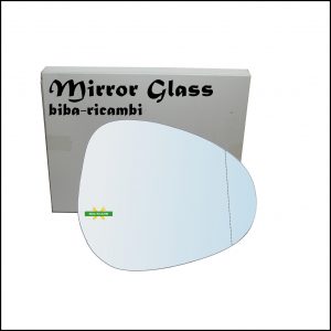 Vetro Specchio Retrovisore Cromato Asferico Lato Dx-Passeggero Per Lancia Ypsilon I (843) solo dal 2009-2011