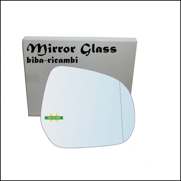 Vetro Specchio Retrovisore Cromato Asferico Lato Dx-Passeggero Per Suzuki Splash (EX) dal 2008>