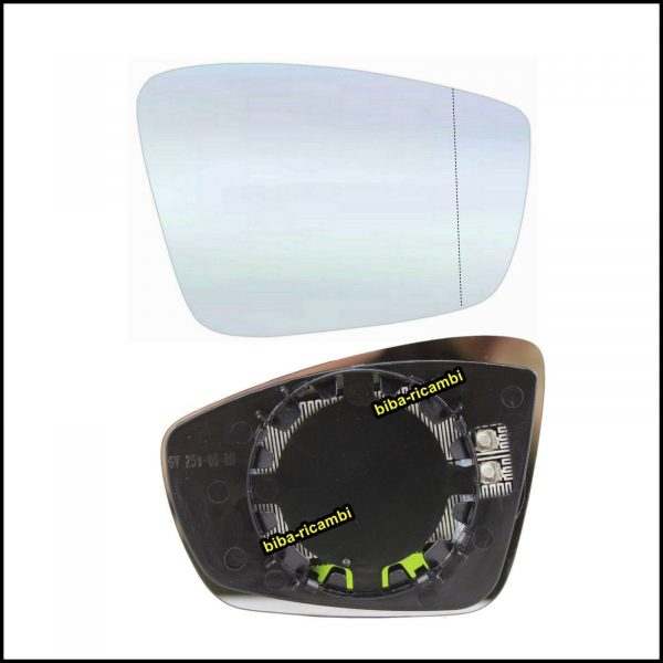 Piastra Specchio Retrovisore Termico Asferico Lato Dx-Passeggero Per Skoda RAPID (NH) dal 2012>