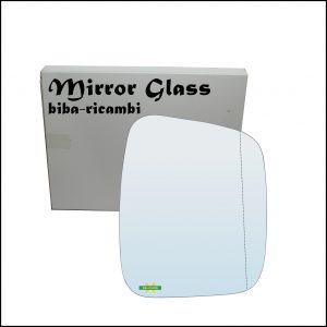Vetro Specchio Retrovisore Cromato Asferico Lato Dx-Passeggero Per Citroen Nemo (AA) dal 2008>