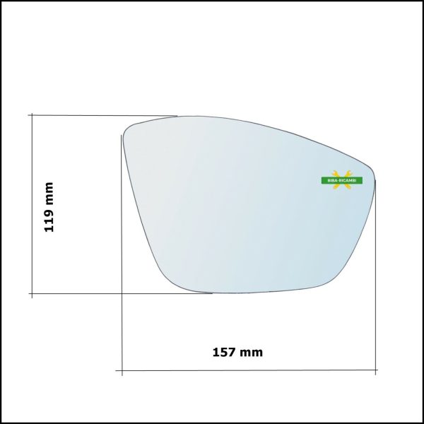 Specchietto Retrovisore Asferico Lato SX-Guidatore art.V167-LS