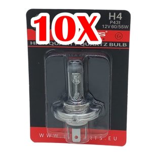 10 LAMPADE H4 12V 60/55W CLASSIC LINE BILUX (10pzz)