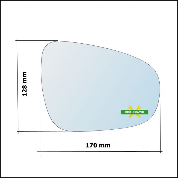 Vetro Specchio Retrovisore Asferico Lato Dx-Passeggero Per Lexus CT (ZWA10) dal 2010>