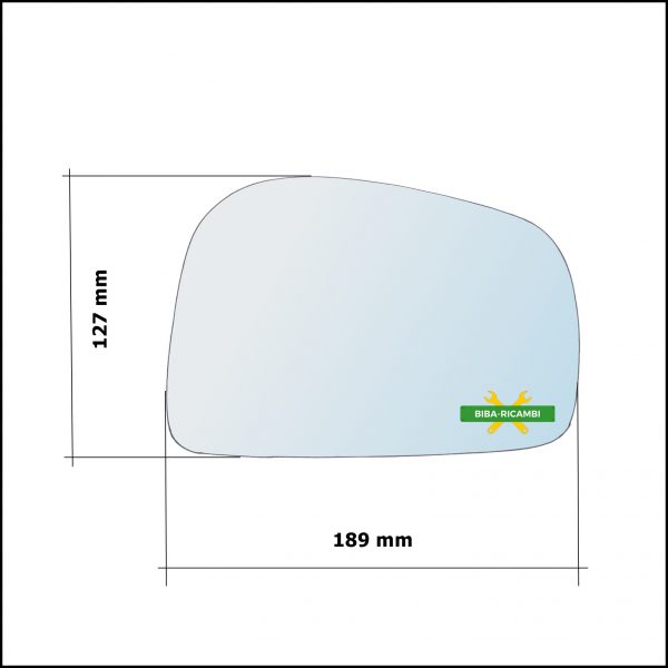 Vetro Specchio Retrovisore Cromato Lato Sx-Guidatore Per Ssangyong Musso (FJ) dal 1993-2005