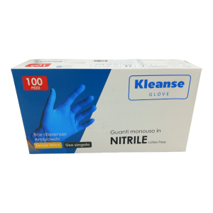 Guanti In Nitrile Marca Kleanse Blue | Monouso Misura S (100pz)