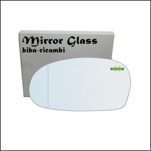 Vetro Specchio Retrovisore Cromato Asferico Lato Sx-Guidatore Per Kia Shuma I (FB) dal 1996-2001