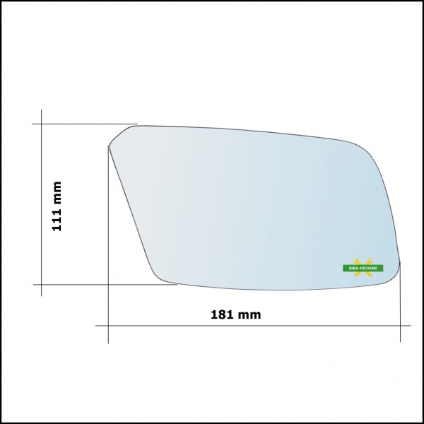 Vetro Specchio Retrovisore Cromato Asferico Lato Dx-Passeggero Per Volvo 460 (464) dal 1994-1997