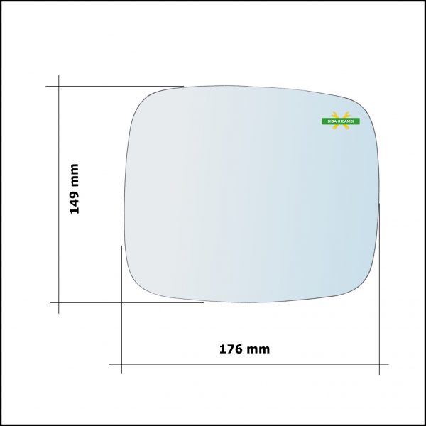 Vetro Specchio Retrovisore Cromato Lato Sx-Guidatore Per Opel Combo I dal 1994-2001