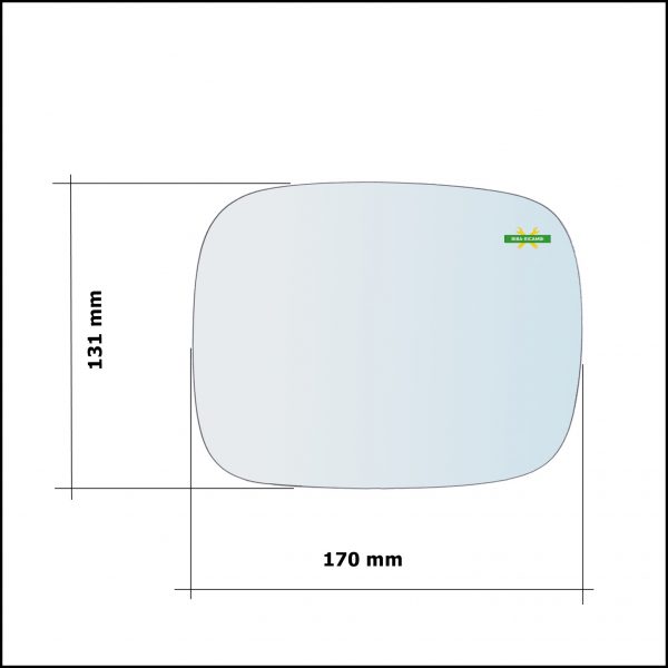 Vetro Specchio Retrovisore Cromato Lato Dx-Passeggero Per Volvo XC90 I (275) solo dal 2010-2015