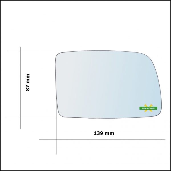 Vetro Specchio Retrovisore Cromato Lato Dx-Passeggero Per Renault Super 5 (B/C) dal 1984-1996