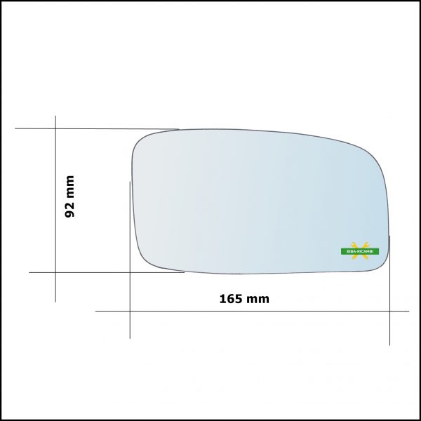 Vetro Specchio Retrovisore Asferico Lato Sx-Guidatore Per Peugeot 106 I (1A) dal 1991-1996