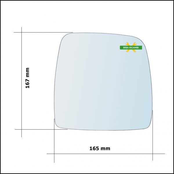 Vetro Specchio Cromato Lato Sx-Guidatore Per Suzuki Jimny I (SN) dal 1998-2006