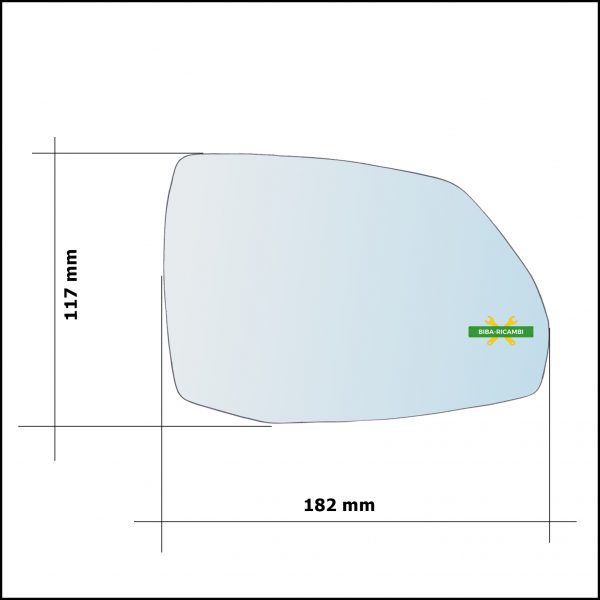 Vetro Specchio Retrovisore Lato Sx-Guidatore Per Audi Q7 II (4MB) dal 2015>