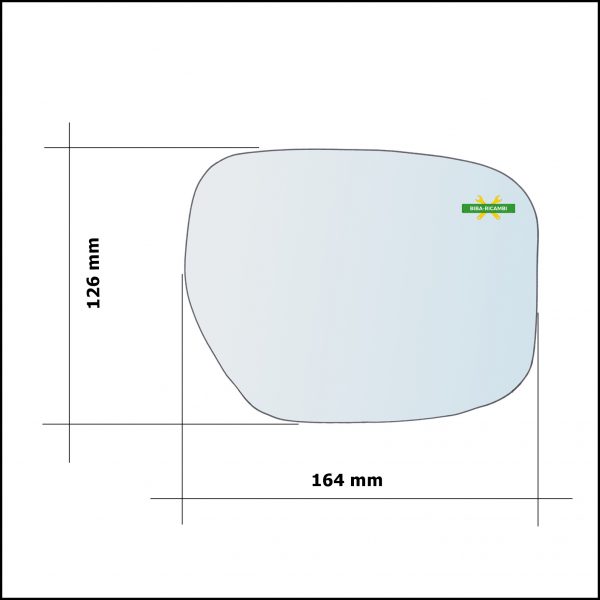 Vetro Specchio Retrovisore Asferico Lato Sx-Guidatore Per Honda City dal 2008>