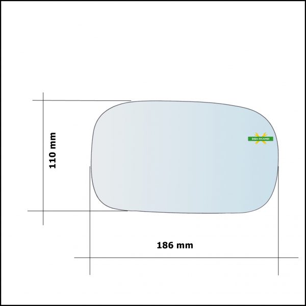 Vetro Specchio Retrovisore Lato Sx-Guidatore Per Kia Sportage II (JE) dal 2004>
