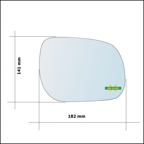Vetro Specchio Retrovisore Asferico Lato Sx-Guidatore Per Toyota Rav 4 III (A3) dal 2007-2011
